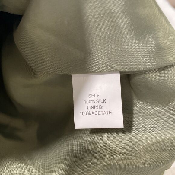 Kay Unger Women's 100% Shantung‎ Silk Green Shimmer Jeweled Button Blazer Sz 8 - Picture 8 of 9